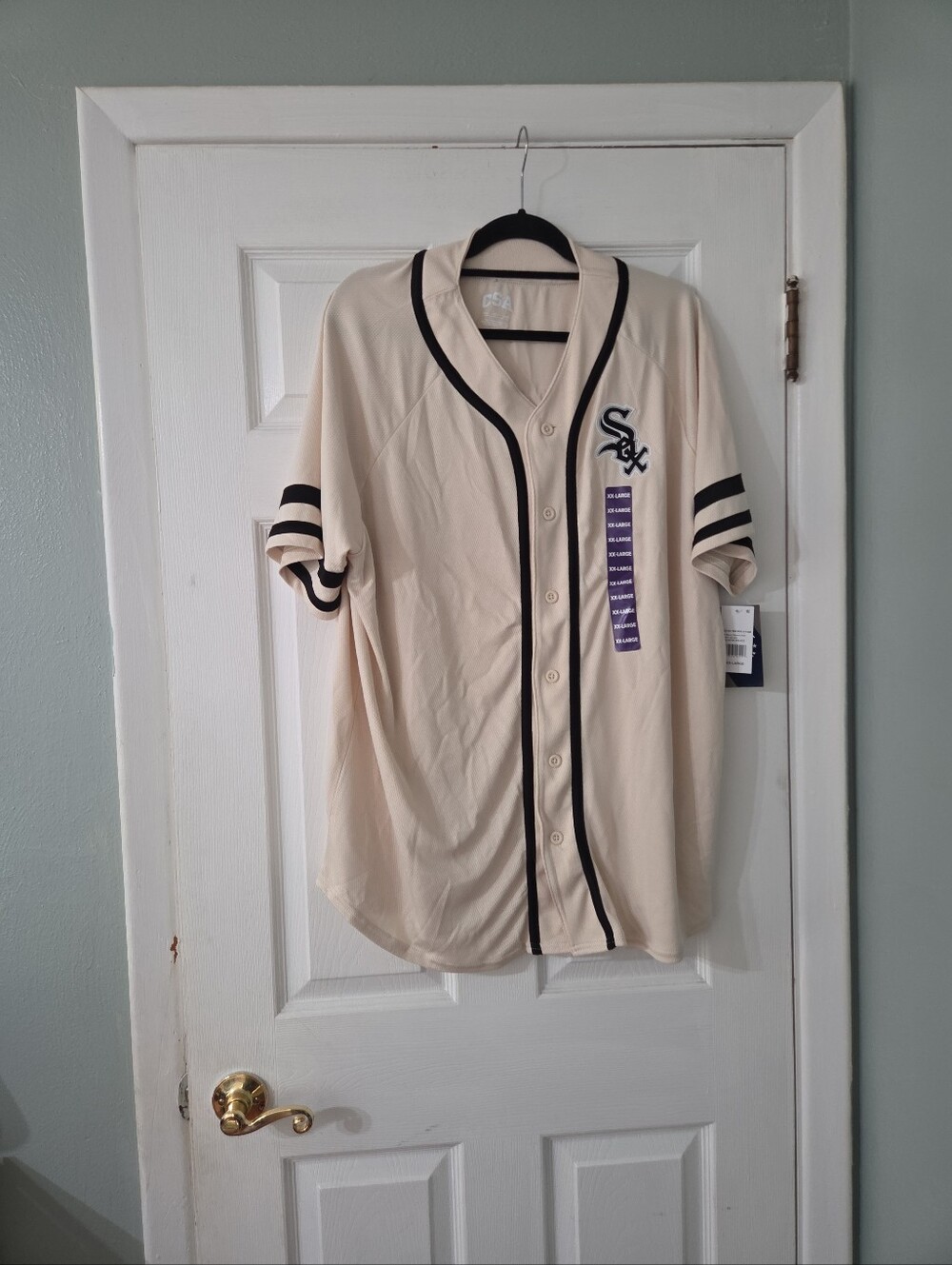 CSA Official MLB Chicago White Sox Cream/Black Baseball Jersey . 2XL. NWT